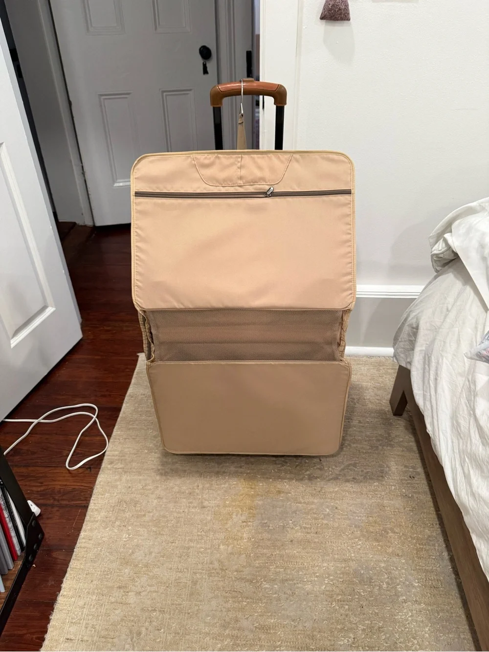 Men's Carry-On Rolling Suitcase in Tweed Gray with Tan Accents